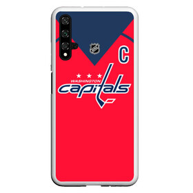 Чехол для Honor 20 с принтом Ovechkin Washington Capitals Red в Курске, Силикон | Область печати: задняя сторона чехла, без боковых панелей | овечкин | ови