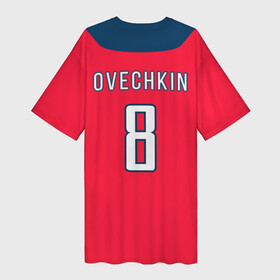 Платье-футболка 3D с принтом Ovechkin Washington Capitals Red в Курске,  |  | овечкин | ови