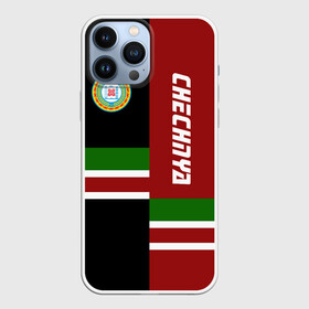 Чехол для iPhone 13 Pro Max с принтом CHECHNYA (Чечня) в Курске,  |  | Тематика изображения на принте: chechnya | грозный | кавказ | кавказец | кадыров | республика | северный | флаг | чех | чечен | чеченец | чеченка | чеченская | чечня