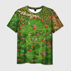 Мужская футболка 3D с принтом Карта в Курске, 100% полиэфир | прямой крой, круглый вырез горловины, длина до линии бедер | game | heroes | maps | герои | игромания | игры | карты