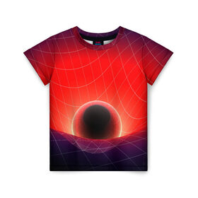 Детская футболка 3D с принтом Космическая планета в Курске, 100% гипоаллергенный полиэфир | прямой крой, круглый вырез горловины, длина до линии бедер, чуть спущенное плечо, ткань немного тянется | nebula | space | star | астрономия | вселенная | звезды | космический | космос | планеты