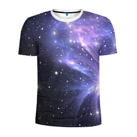 Мужская футболка 3D спортивная с принтом Сияние звёзд в Курске, 100% полиэстер с улучшенными характеристиками | приталенный силуэт, круглая горловина, широкие плечи, сужается к линии бедра | nebula | space | star | астрономия | вселенная | звезды | космический | космос | планеты