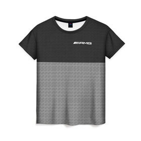 Женская футболка 3D с принтом AMG SPORT в Курске, 100% полиэфир ( синтетическое хлопкоподобное полотно) | прямой крой, круглый вырез горловины, длина до линии бедер | mercedes | марка | машины | мерседес