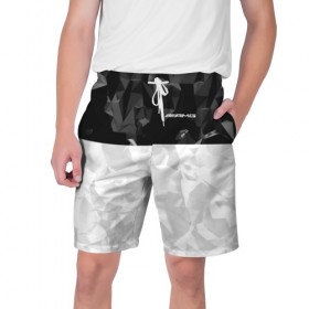 Мужские шорты 3D с принтом AMG SPORT в Курске,  полиэстер 100% | прямой крой, два кармана без застежек по бокам. Мягкая трикотажная резинка на поясе, внутри которой широкие завязки. Длина чуть выше колен | Тематика изображения на принте: 