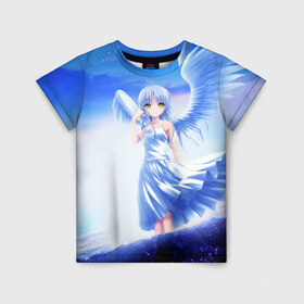 Детская футболка 3D с принтом Anime в Курске, 100% гипоаллергенный полиэфир | прямой крой, круглый вырез горловины, длина до линии бедер, чуть спущенное плечо, ткань немного тянется | angel beats | anime | kanade | nakamura | ангельские ритмы | аниме