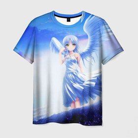 Мужская футболка 3D с принтом Anime в Курске, 100% полиэфир | прямой крой, круглый вырез горловины, длина до линии бедер | angel beats | anime | kanade | nakamura | ангельские ритмы | аниме