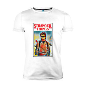 Мужская футболка премиум с принтом Stranger Things в Курске, 92% хлопок, 8% лайкра | приталенный силуэт, круглый вырез ворота, длина до линии бедра, короткий рукав | stranger things | очень странные дела
