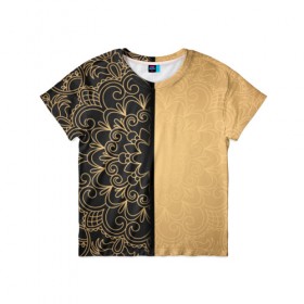 Детская футболка 3D с принтом Черное золото в Курске, 100% гипоаллергенный полиэфир | прямой крой, круглый вырез горловины, длина до линии бедер, чуть спущенное плечо, ткань немного тянется | абстракция | узор