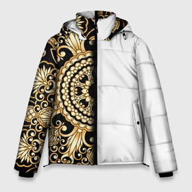 Мужская зимняя куртка 3D с принтом Белое на черном в Курске, верх — 100% полиэстер; подкладка — 100% полиэстер; утеплитель — 100% полиэстер | длина ниже бедра, свободный силуэт Оверсайз. Есть воротник-стойка, отстегивающийся капюшон и ветрозащитная планка. 

Боковые карманы с листочкой на кнопках и внутренний карман на молнии. | абстракция | узор