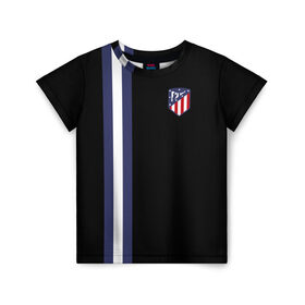 Детская футболка 3D с принтом Атлетико Мадрид в Курске, 100% гипоаллергенный полиэфир | прямой крой, круглый вырез горловины, длина до линии бедер, чуть спущенное плечо, ткань немного тянется | Тематика изображения на принте: атлетико мадрид | эмблема