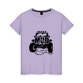 Женская футболка хлопок с принтом Off road в Курске, 100% хлопок | прямой крой, круглый вырез горловины, длина до линии бедер, слегка спущенное плечо | 4х4 | off | rooad | внедорожник