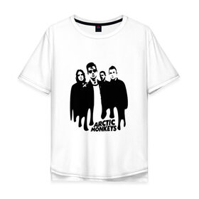 Мужская футболка хлопок Oversize с принтом Группа Arctic Monkeys в Курске, 100% хлопок | свободный крой, круглый ворот, “спинка” длиннее передней части | Тематика изображения на принте: 