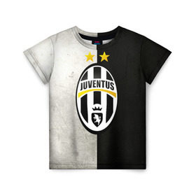 Детская футболка 3D с принтом Juventus FC в Курске, 100% гипоаллергенный полиэфир | прямой крой, круглый вырез горловины, длина до линии бедер, чуть спущенное плечо, ткань немного тянется | juve | италия | клуб | фк | футбол | футбольный | ювентус