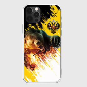 Чехол для iPhone 12 Pro с принтом Имперский флаг и медведь в Курске, силикон | область печати: задняя сторона чехла, без боковых панелей | Тематика изображения на принте: russian bear | герб | россия