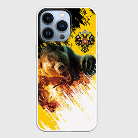 Чехол для iPhone 13 Pro с принтом Имперский флаг и медведь в Курске,  |  | russian bear | герб | россия
