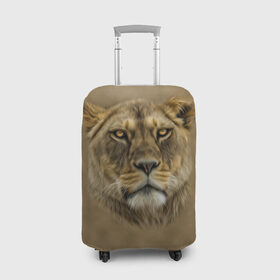 Чехол для чемодана 3D с принтом Львица в Курске, 86% полиэфир, 14% спандекс | двустороннее нанесение принта, прорези для ручек и колес | голова | животные | кошка | лев | львица | природа | хищник