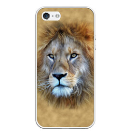 Чехол для iPhone 5/5S матовый с принтом Лев в Курске, Силикон | Область печати: задняя сторона чехла, без боковых панелей | голова | животные | кошка | лев | львица | природа | хищник