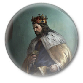 Значок с принтом Kingdom Come: Deliverance в Курске,  металл | круглая форма, металлическая застежка в виде булавки | 