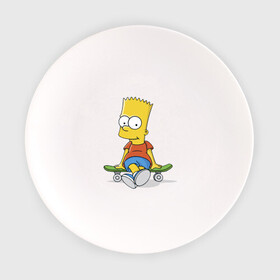 Тарелка с принтом Барт в Курске, фарфор | диаметр - 210 мм
диаметр для нанесения принта - 120 мм | bart | simpsons | skate | скейт