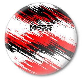 Значок с принтом Mass Effect в Курске,  металл | круглая форма, металлическая застежка в виде булавки | Тематика изображения на принте: n7 | shepard | галактика | жнец | космос | краска | краски | масс | нормандия | планета | шепард | эффект