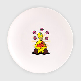 Тарелка с принтом Homer Relax в Курске, фарфор | диаметр - 210 мм
диаметр для нанесения принта - 120 мм | Тематика изображения на принте: simpsons | аватар | буддизм | гомер