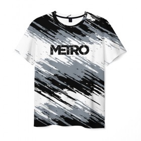 Мужская футболка 3D с принтом METRO в Курске, 100% полиэфир | прямой крой, круглый вырез горловины, длина до линии бедер | 2033 | exodus | game | last | light | metro | redux | апокалипсис | зомби | игра | краска | краски | метро | монстр | постапокалипсис
