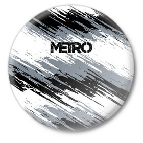 Значок с принтом METRO в Курске,  металл | круглая форма, металлическая застежка в виде булавки | 2033 | exodus | game | last | light | metro | redux | апокалипсис | зомби | игра | краска | краски | метро | монстр | постапокалипсис