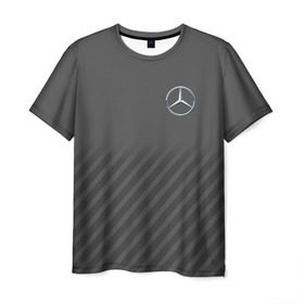 Мужская футболка 3D с принтом MERCEDES BENZ SPORT в Курске, 100% полиэфир | прямой крой, круглый вырез горловины, длина до линии бедер | amg | auto | mercedes | авто | автомобиль | автомобильные | бренд | марка | машины | мерседес