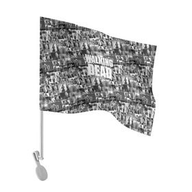 Флаг для автомобиля с принтом The Walking Dead в Курске, 100% полиэстер | Размер: 30*21 см | dead | walking | апокалипсис | бита | гленн | дерил | зомби | карл | люсиль | мертвецы | мишонн | ниган | рик | сериал | ходячие