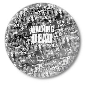 Значок с принтом The Walking Dead в Курске,  металл | круглая форма, металлическая застежка в виде булавки | dead | walking | апокалипсис | бита | гленн | дерил | зомби | карл | люсиль | мертвецы | мишонн | ниган | рик | сериал | ходячие