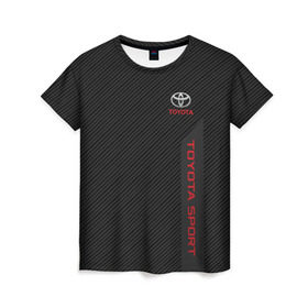 Женская футболка 3D с принтом TOYOTA SPORT в Курске, 100% полиэфир ( синтетическое хлопкоподобное полотно) | прямой крой, круглый вырез горловины, длина до линии бедер | auto | toyota | авто | автомобиль | автомобильные | бренд | марка | машины | тойота