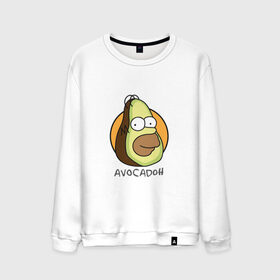 Мужской свитшот хлопок с принтом Avocadoh в Курске, 100% хлопок |  | Тематика изображения на принте: doh | homer | simpsons | авокадо | гомер