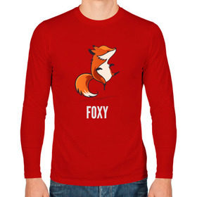 Мужской лонгслив хлопок с принтом Лиса в Курске, 100% хлопок |  | fox | foxy | лис | лиса | лисица | лисичка | лисы | с лисой | танцующая | фокс