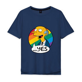 Мужская футболка хлопок Oversize с принтом Мистер Бёрнс в Курске, 100% хлопок | свободный крой, круглый ворот, “спинка” длиннее передней части | simpsons