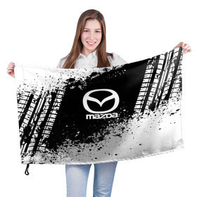 Флаг 3D с принтом Mazda abstract sport в Курске, 100% полиэстер | плотность ткани — 95 г/м2, размер — 67 х 109 см. Принт наносится с одной стороны | auto | automobile | car | machine | mazda | motor | motor car | sport car | автомашина | бренд | легковой автомобиль | мазда | марка | спортивный автомобиль | тачка