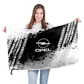 Флаг 3D с принтом Opel abstract sport в Курске, 100% полиэстер | плотность ткани — 95 г/м2, размер — 67 х 109 см. Принт наносится с одной стороны | auto | automobile | car | machine | motor | motor car | opel | sport car | автомашина | бренд | легковой автомобиль | марка | спортивный автомобиль | тачка