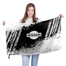 Флаг 3D с принтом Nissan abstract sport в Курске, 100% полиэстер | плотность ткани — 95 г/м2, размер — 67 х 109 см. Принт наносится с одной стороны | motor | nissan | авто | лого | машина | ниссан | тачка