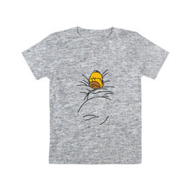 Детская футболка хлопок с принтом Спящий Гомер в Курске, 100% хлопок | круглый вырез горловины, полуприлегающий силуэт, длина до линии бедер | homer | simpsons | гомер | симпсоны