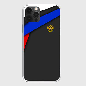 Чехол для iPhone 12 Pro Max с принтом RUSSIA SPORT в Курске, Силикон |  | russia | sport | белый | герб | двуглавый орел | красный | патриот | россия | синий | спорт | спортивные | триколор | униформа