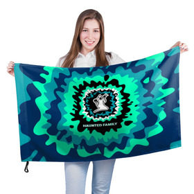 Флаг 3D с принтом Haunted Family в Курске, 100% полиэстер | плотность ткани — 95 г/м2, размер — 67 х 109 см. Принт наносится с одной стороны | 