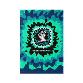 Обложка для паспорта матовая кожа с принтом Haunted Family в Курске, натуральная матовая кожа | размер 19,3 х 13,7 см; прозрачные пластиковые крепления | 