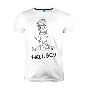 Мужская футболка премиум с принтом Bart Lil Peep в Курске, 92% хлопок, 8% лайкра | приталенный силуэт, круглый вырез ворота, длина до линии бедра, короткий рукав | Тематика изображения на принте: bart simpson | lil peep | барт симпсоны | лил пип