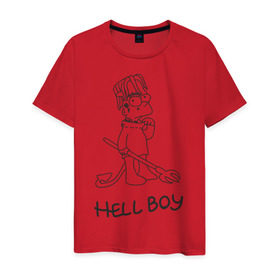 Мужская футболка хлопок с принтом Bart Lil Peep в Курске, 100% хлопок | прямой крой, круглый вырез горловины, длина до линии бедер, слегка спущенное плечо. | Тематика изображения на принте: bart simpson | lil peep | барт симпсоны | лил пип