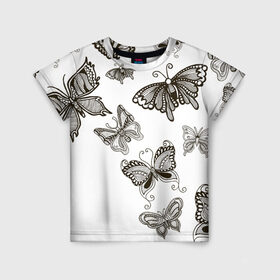 Детская футболка 3D с принтом Коллекция BOUDOIR в Курске, 100% гипоаллергенный полиэфир | прямой крой, круглый вырез горловины, длина до линии бедер, чуть спущенное плечо, ткань немного тянется | абстракция | бабочки