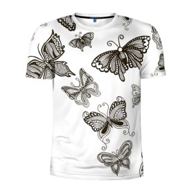 Мужская футболка 3D спортивная с принтом Коллекция BOUDOIR в Курске, 100% полиэстер с улучшенными характеристиками | приталенный силуэт, круглая горловина, широкие плечи, сужается к линии бедра | абстракция | бабочки