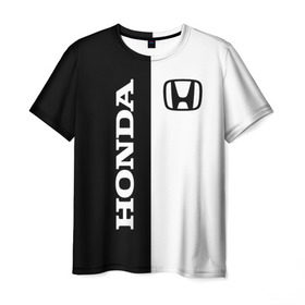 Мужская футболка 3D с принтом Honda в Курске, 100% полиэфир | прямой крой, круглый вырез горловины, длина до линии бедер | accord | acty | amaze | avancier | br v | brio | city | civic | cr | crider | crosstour | honda | hybrid | motor co | авто | автомобиль | знак | лого | машина | мотор | символ | тачка | хонда | эмблема
