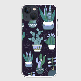 Чехол для iPhone 13 с принтом Кактусы в Курске,  |  | абстракция | бабочки | веселые | модные | новинки | популярные | прикольные | цветные | яркие