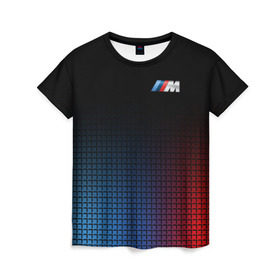 Женская футболка 3D с принтом BMW MOTORSPORT в Курске, 100% полиэфир ( синтетическое хлопкоподобное полотно) | прямой крой, круглый вырез горловины, длина до линии бедер | bmw | bmw motorsport | bmw performance | carbon | m | motorsport | performance | sport | бмв | карбон | моторспорт | спорт