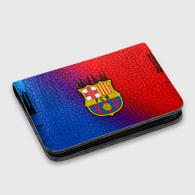 Картхолдер с принтом с принтом FC Barcelona color sport в Курске, натуральная матовая кожа | размер 7,3 х 10 см; кардхолдер имеет 4 кармана для карт; | football | soccer | барселона