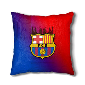 Подушка 3D с принтом FC Barcelona color sport в Курске, наволочка – 100% полиэстер, наполнитель – холлофайбер (легкий наполнитель, не вызывает аллергию). | состоит из подушки и наволочки. Наволочка на молнии, легко снимается для стирки | football | soccer | барселона